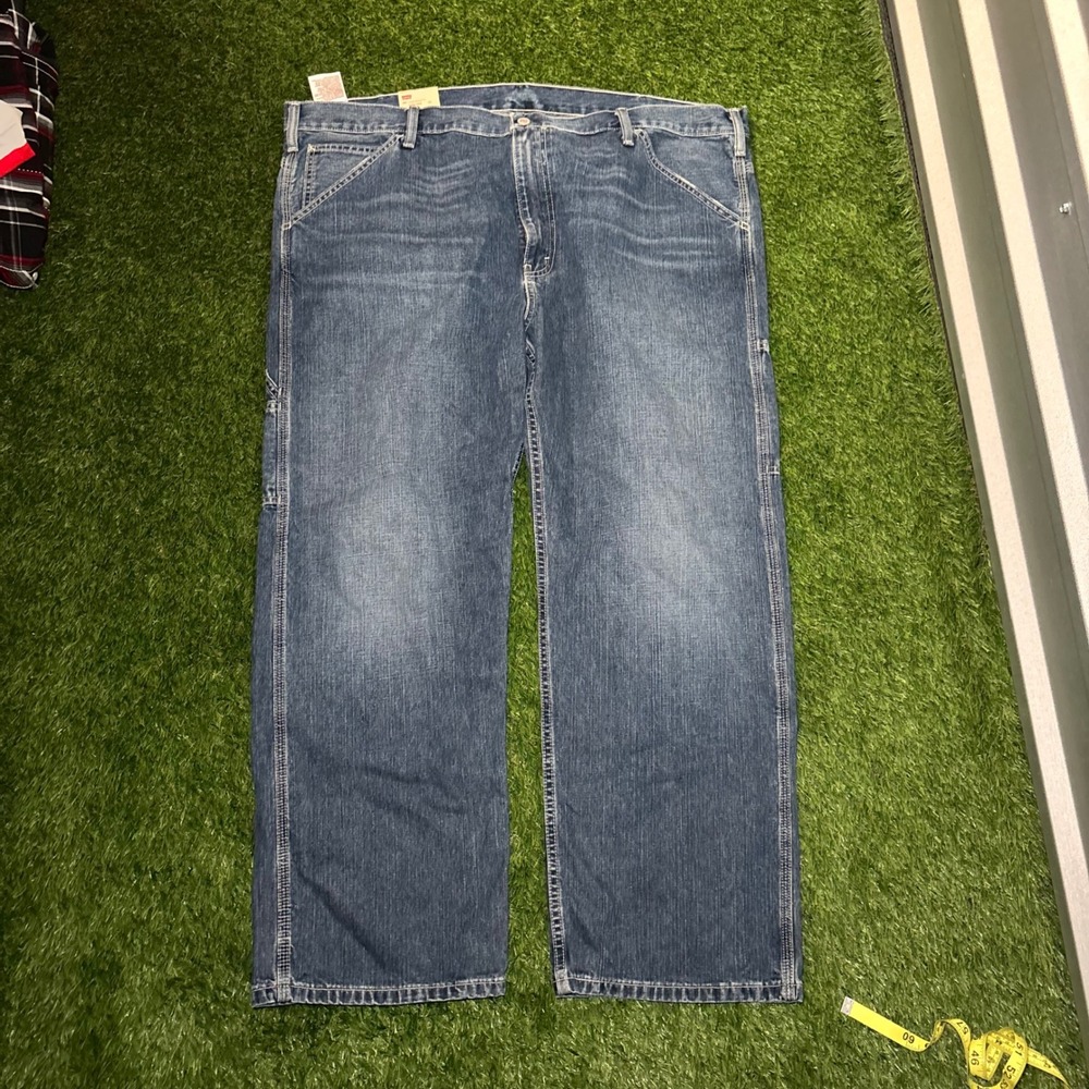 Levis 569 Loose Straight Fit Carpenter Jeans Mens 44x30 Blue Denim Utility New